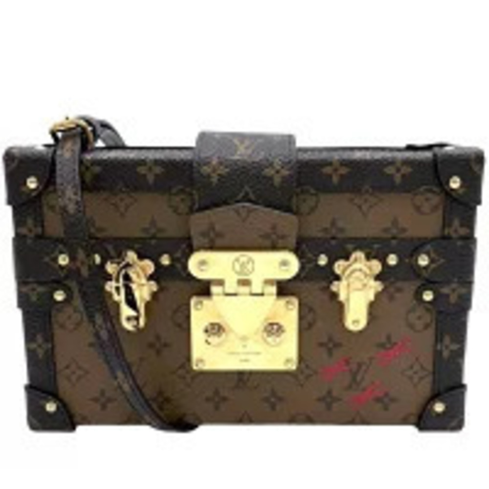 Louis Vuitton Monogram Reverse Malle 2Way Crossbody Bag Canvas Leather Brown